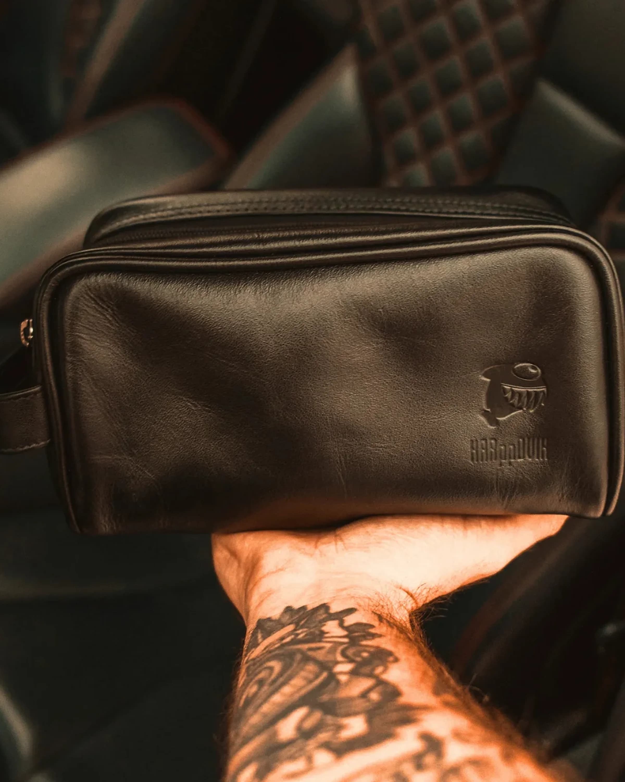 Necessaire Coupe Leather Duple Chocolate