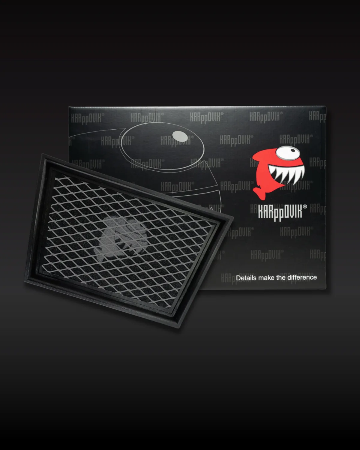 Filtro de ar esportivo Karppovik KF0090 — alto fluxo — encaixe direto Jaguar E-Pace, Discovery Sport, Range Rover Evoque