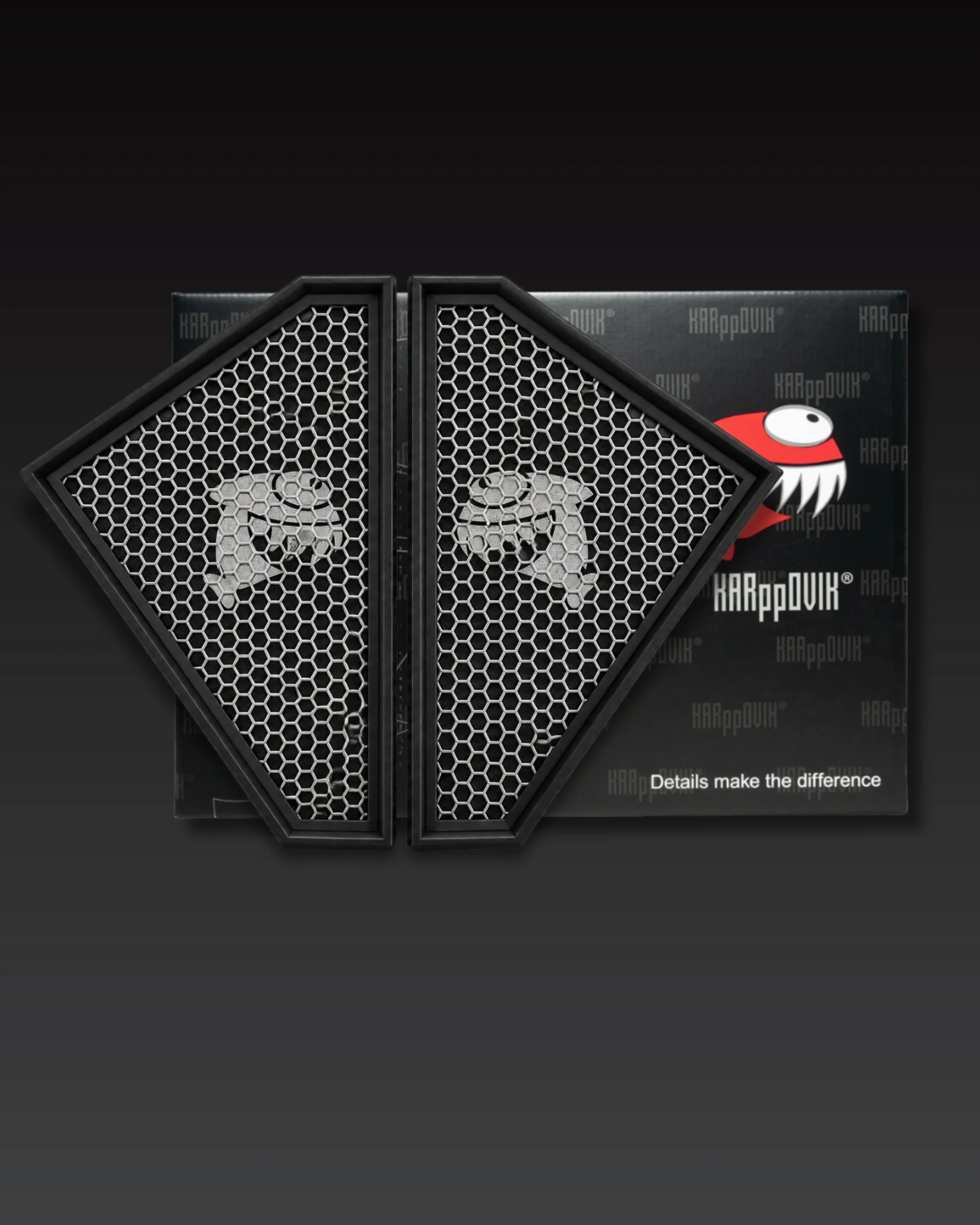 Kit 2 filtros — Filtro de ar esportivo Karppovik KF0082X2 — alto fluxo — encaixe direto Jaguar F-Type