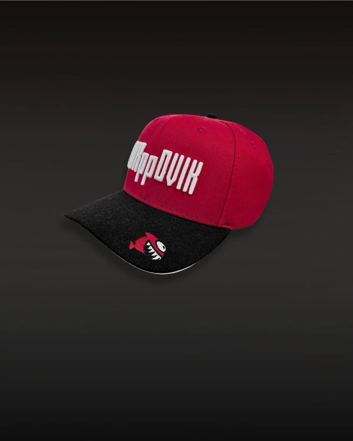 Boné Karppovik Trucker Vermelho Com Preto Bordado