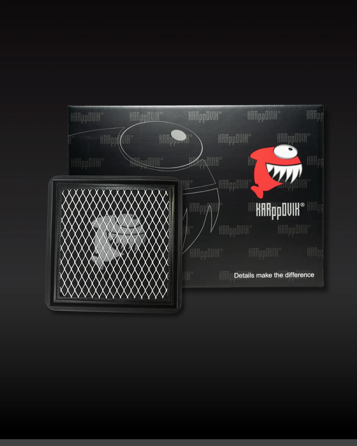 Filtro de ar esportivo Karppovik KF0065 — alto fluxo — encaixe direto Mitsubishi L200 Triton, Pajero Dakar