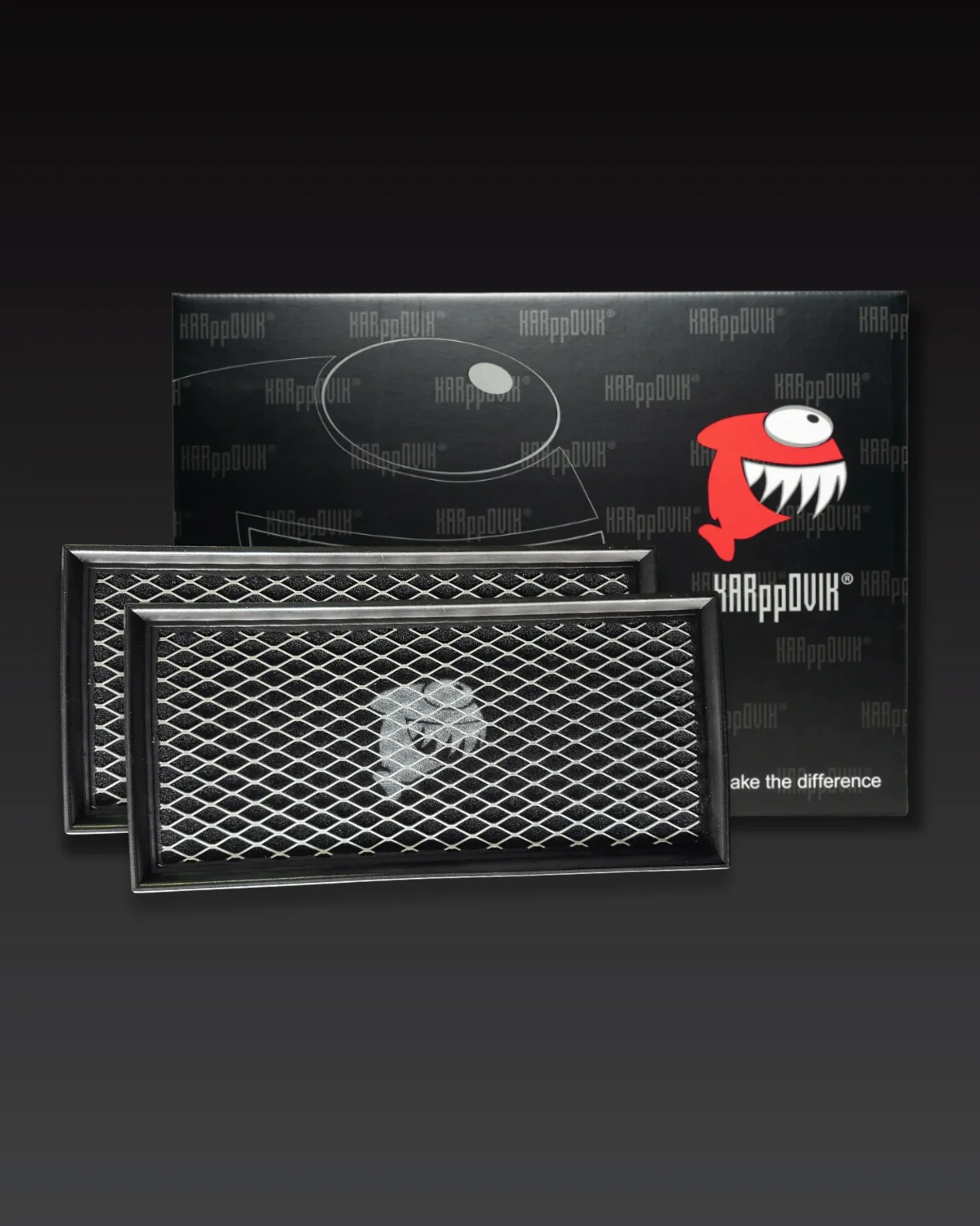 Kit 2 filtros — Filtro de ar esportivo Karppovik KF0115X2 — alto fluxo — encaixe direto Land Rover Discovery, Discovery 4, Range Rover