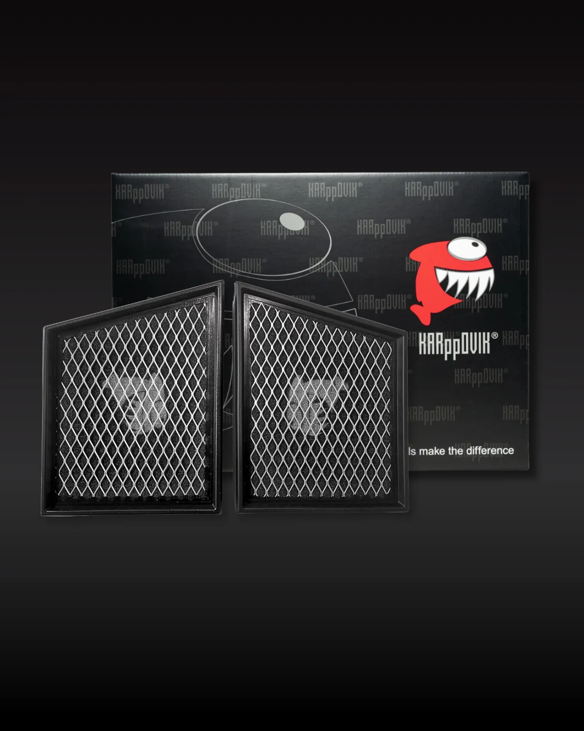 Kit 2 filtros — Filtro de ar esportivo Karppovik KF0130X2 — alto fluxo — encaixe direto Jaguar F-Pace, F-Type, XE