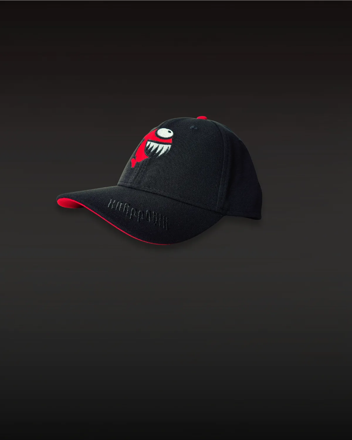 Boné Karppovik Shark Preto Logo Vemelho