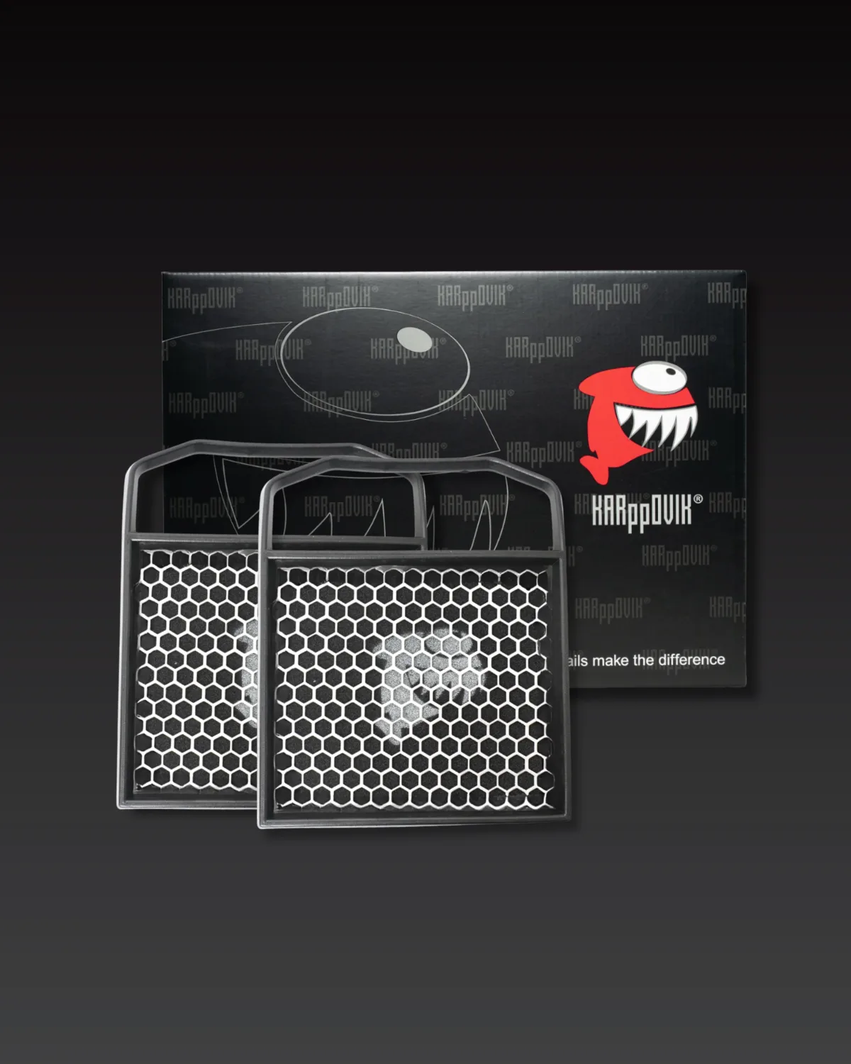 Kit 2 filtros — Filtro de ar esportivo Karppovik KF0081X2 — alto fluxo — encaixe direto Mercedes-Benz C43 AMG, C450, C63 AMG