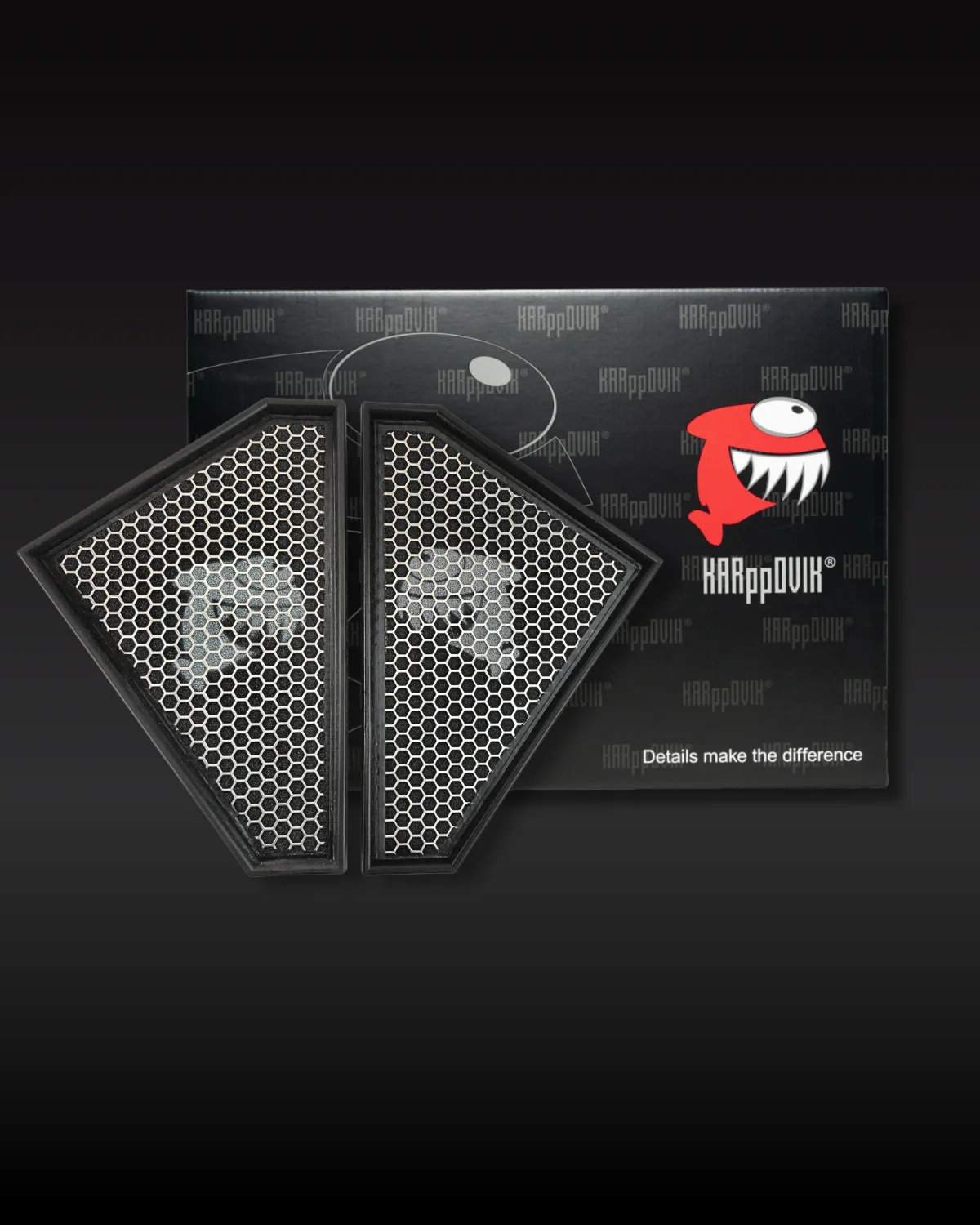 Kit 2 filtros — Filtro de ar esportivo Karppovik KF0082X2 — alto fluxo — encaixe direto Jaguar F-Type