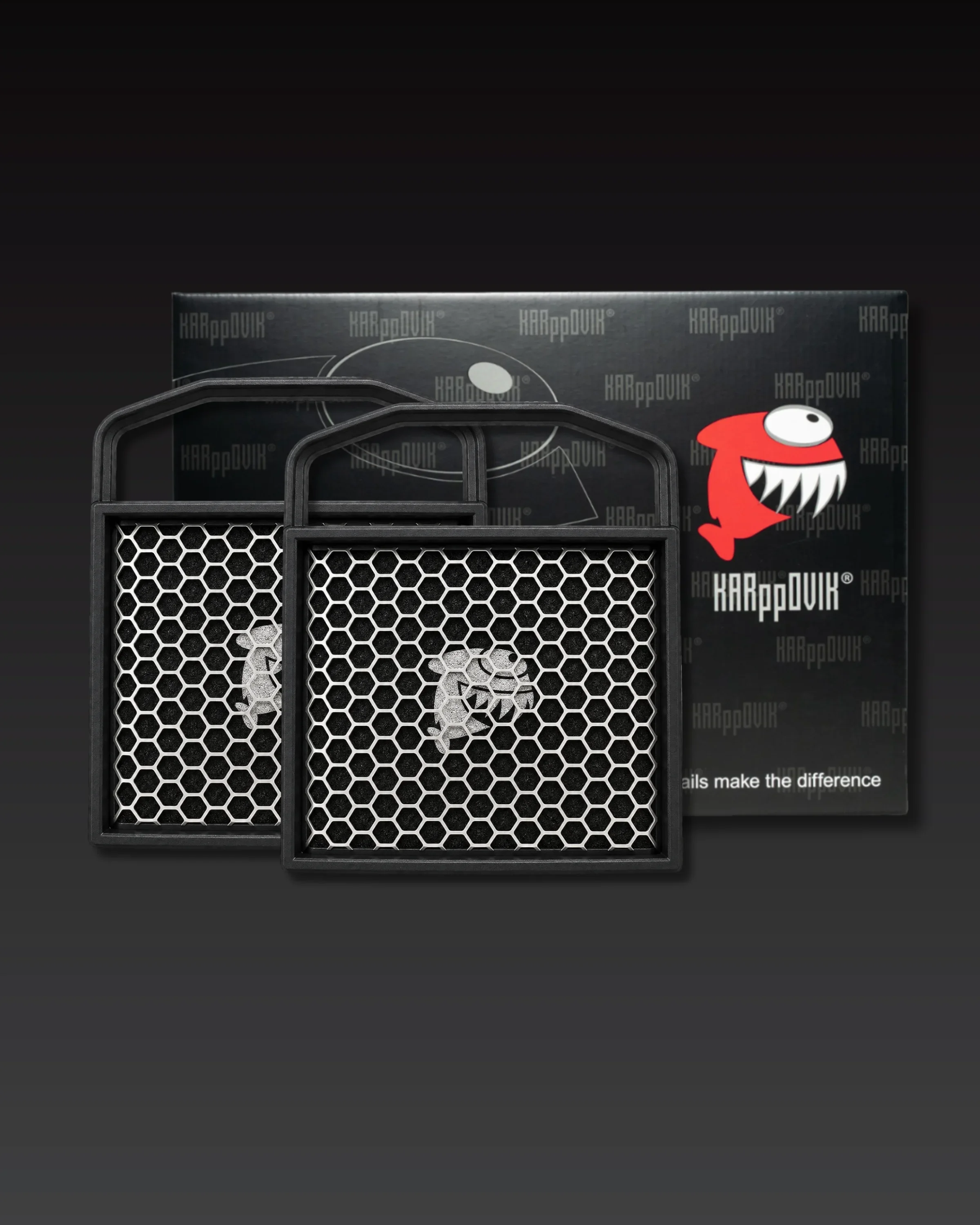 Kit 2 filtros — Filtro de ar esportivo Karppovik KF0081X2 — alto fluxo — encaixe direto Mercedes-Benz C43 AMG, C450, C63 AMG