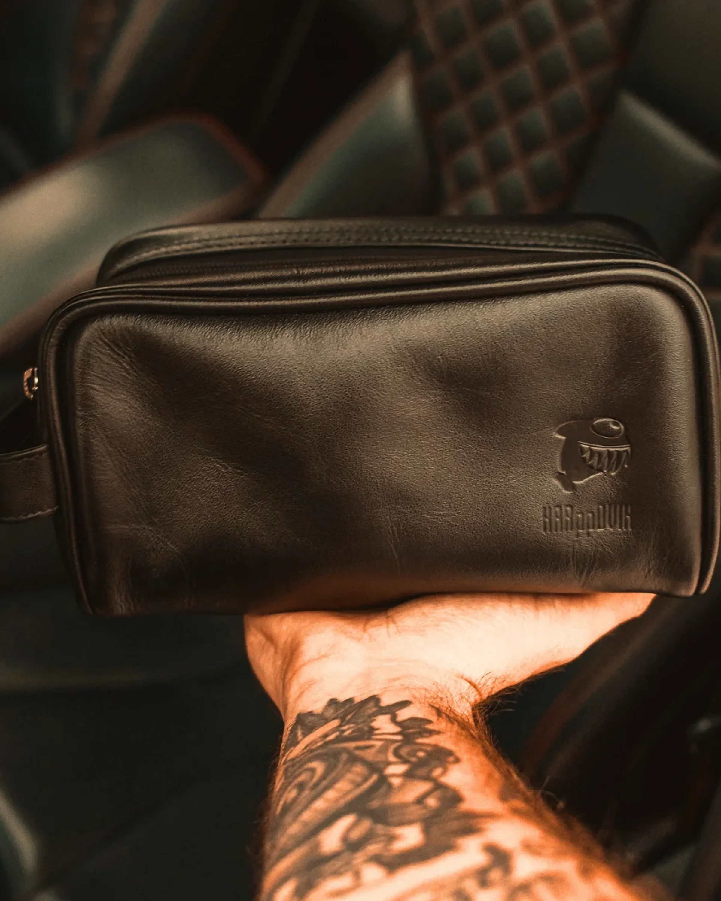 Necessaire Coupe Leather Duple Chocolate